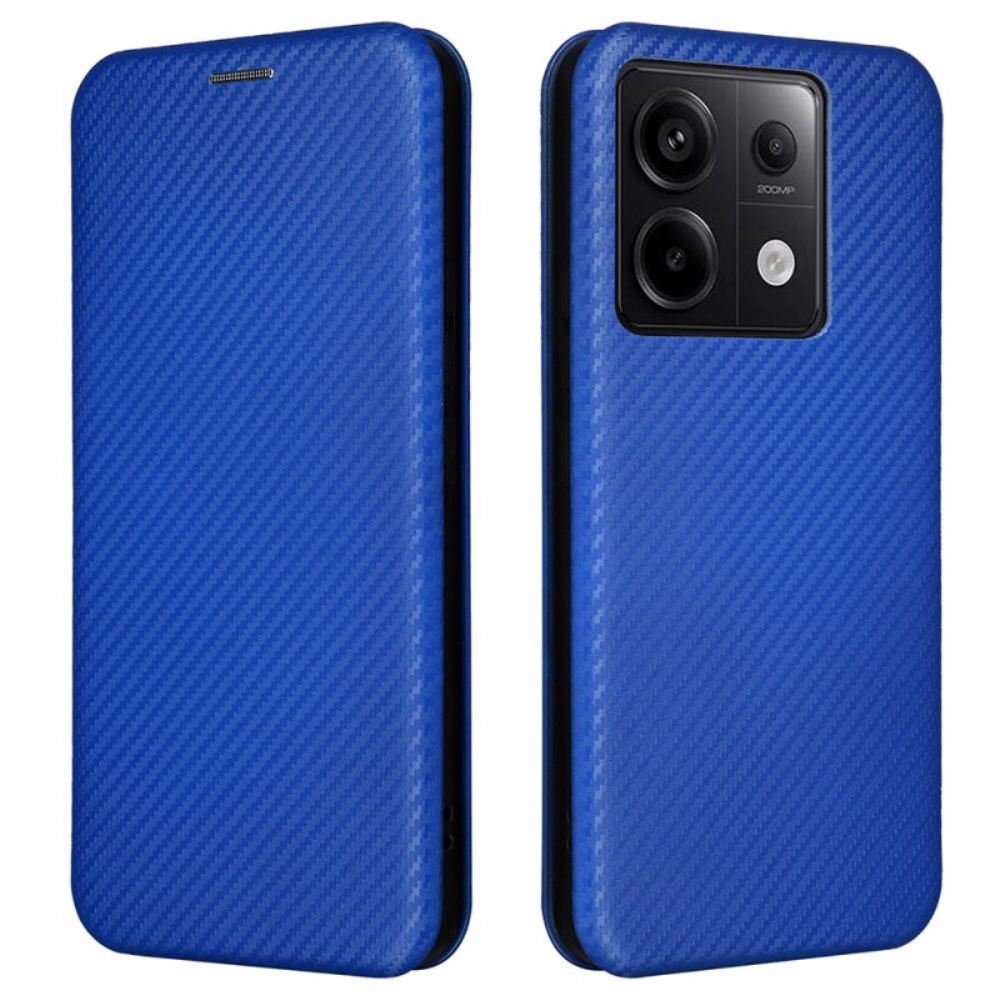 Kožené Pouzdro Folio Na Poco X6 5g Uhlíkové Vlákno