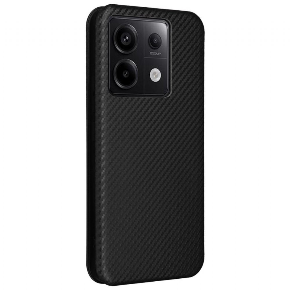 Kožené Pouzdro Folio Na Poco X6 5g Uhlíkové Vlákno