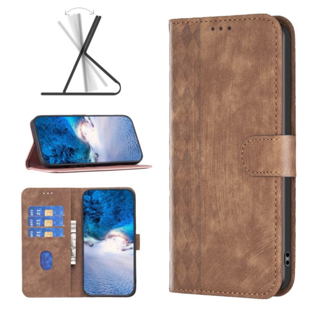 Kožené Pouzdro Folio Poco X6 5g Binfen Color Diamantový Vlys