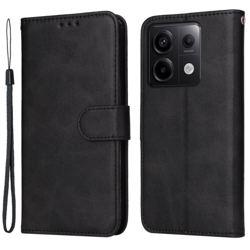 Kožený Kryt Poco X6 5g High-end S Lanyardem
