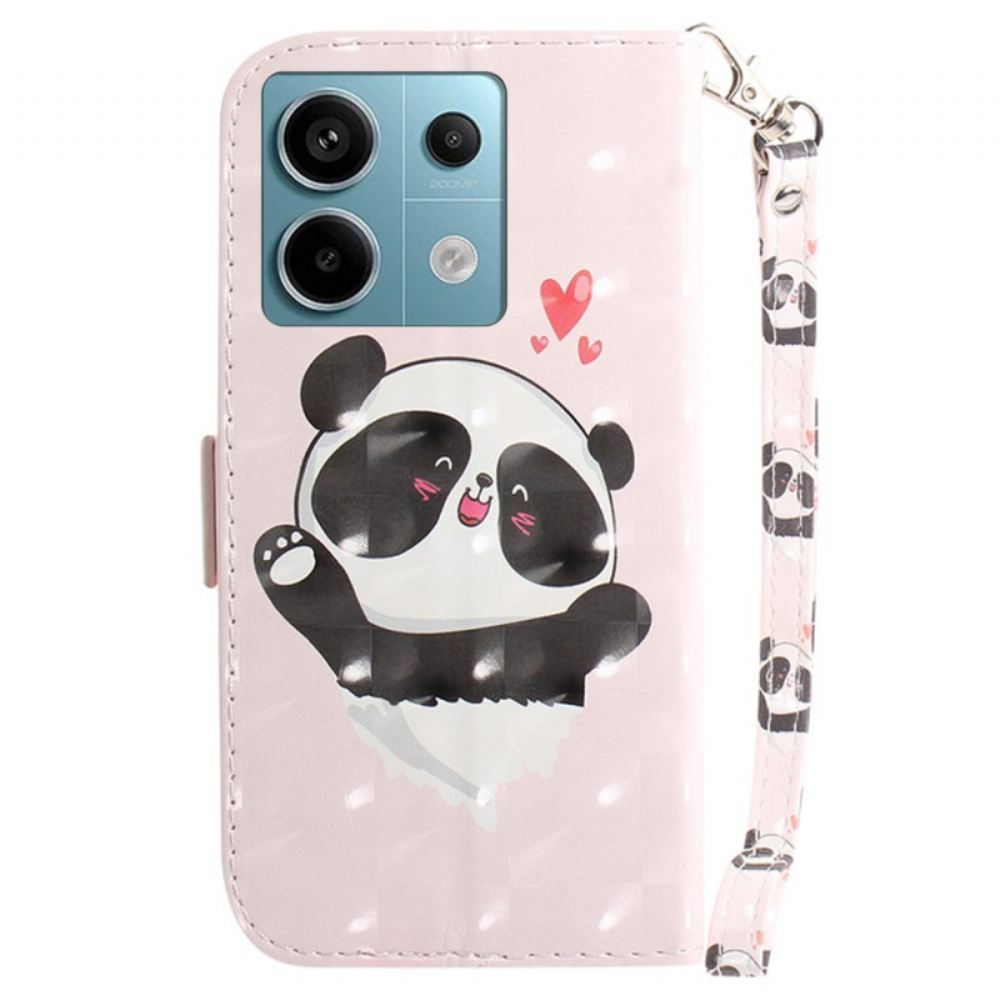 Kožený Kryt Poco X6 5g Panda Love S Popruhem