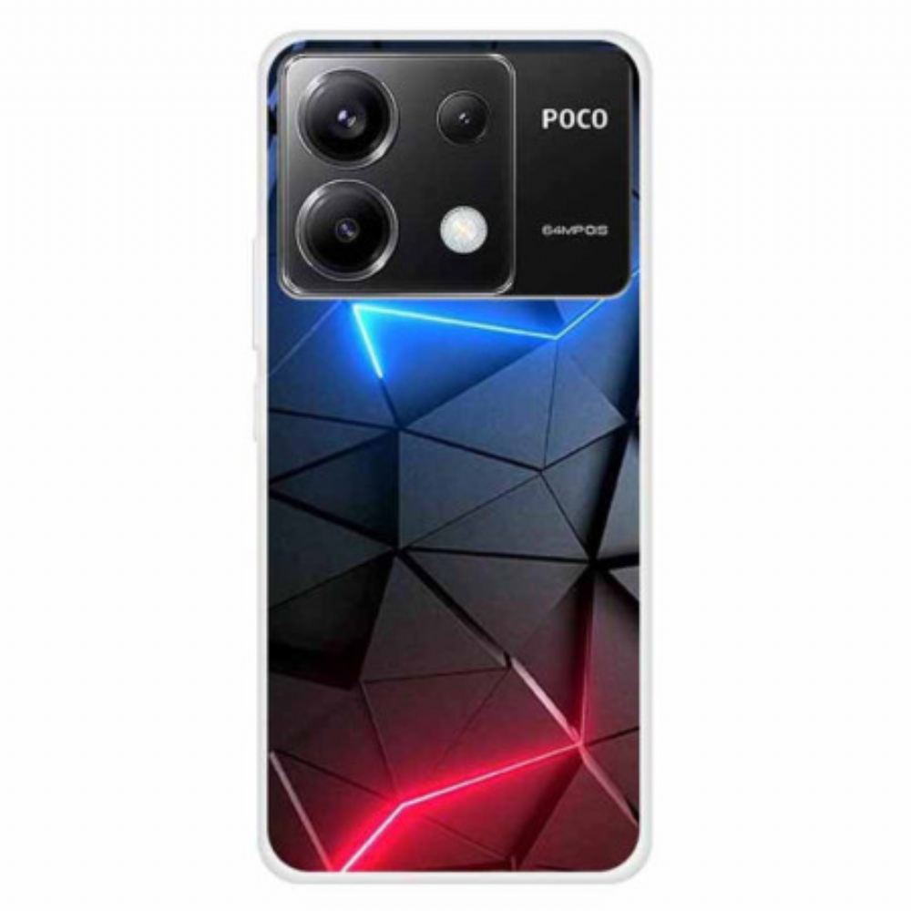 Kryt Na Poco X6 5g Červený A Modrý Vzor