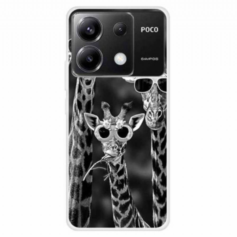 Kryt Poco X6 5g Kryty Na Mobil Žirafy Se Slunečními Brýlemi