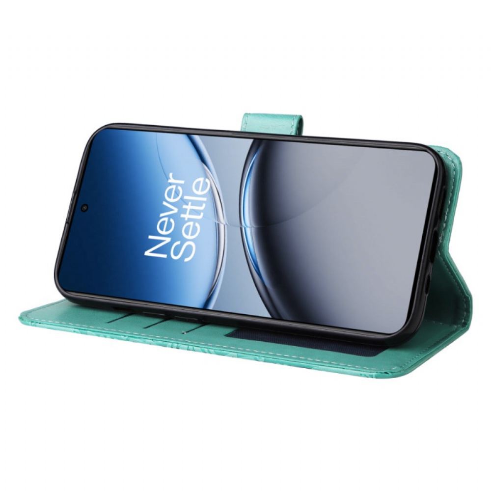 Kožený Kryt Na Oneplus Nord 4 Řemínek S Slunečnicovým Vzorem