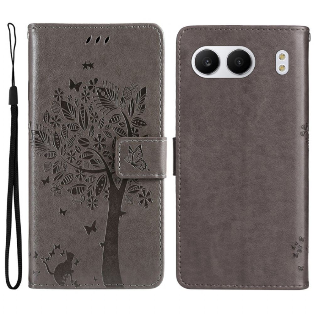 Kožený Kryt Oneplus Nord 4 Strom A Kočka