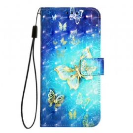 Kožený Kryt Oneplus Nord 4 Zlatí Motýli