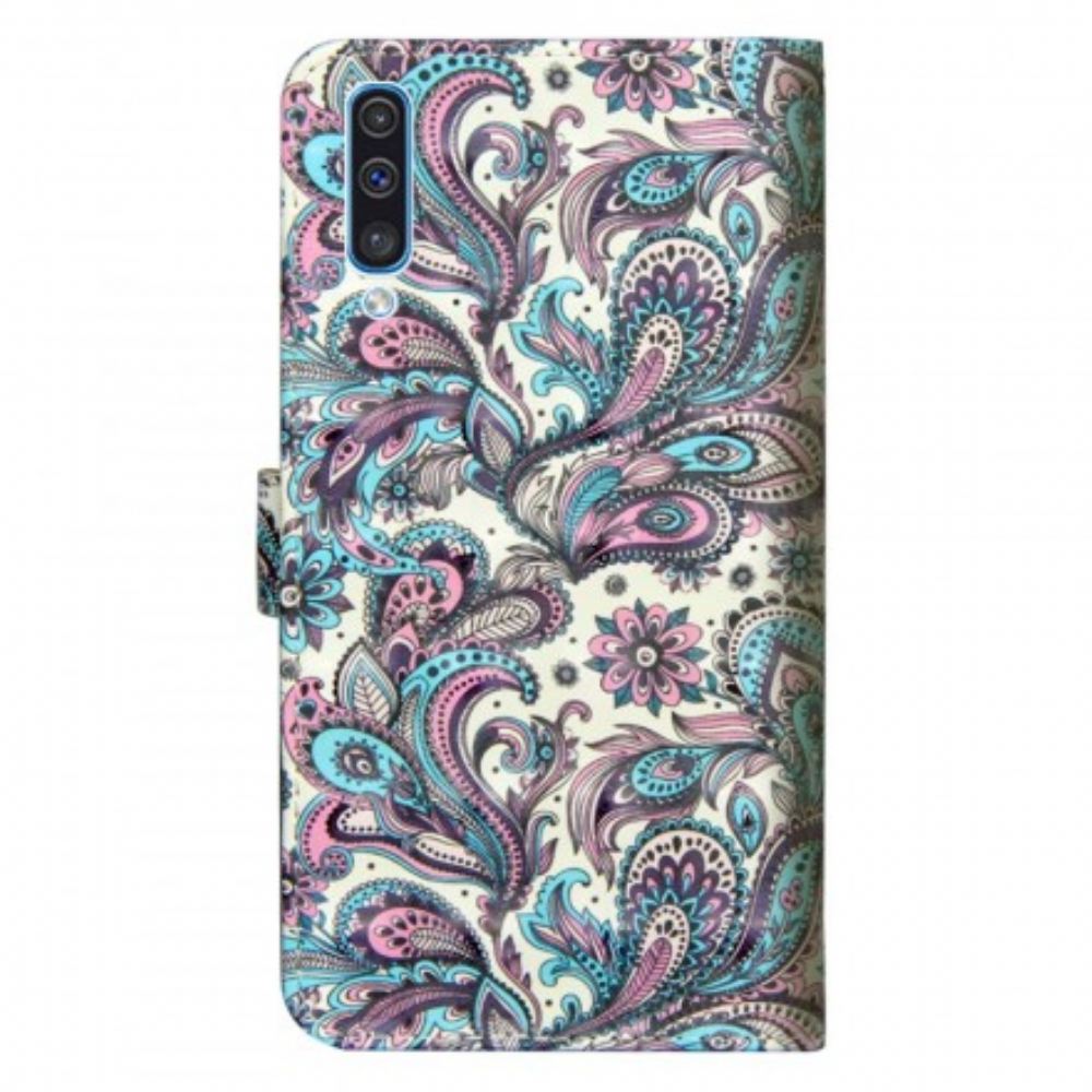 Kožené Pouzdro Na Samsung Galaxy A70 Květinové Vzory