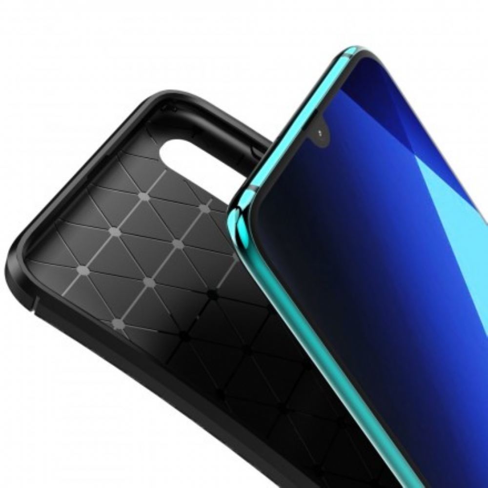 Kryty Na Mobil Na Samsung Galaxy A70 Flexibilní Textura Uhlíkových Vláken