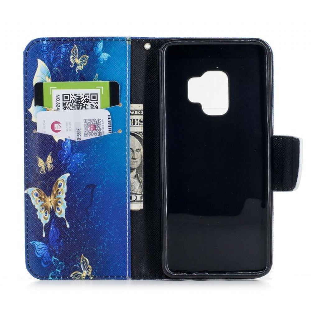 Flipové Pouzdro Na Samsung Galaxy S9 Motýli V Noci