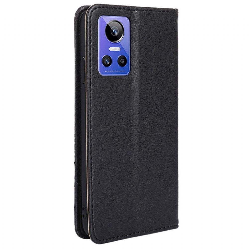 Kryty Na Mobil Na Realme GT Neo 3 Flipové Pouzdro Vintage Umělá Kůže