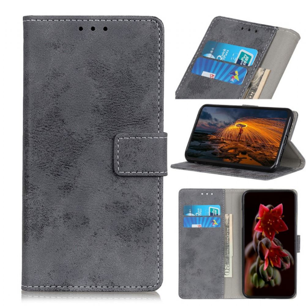 Flipové Pouzdro Na Samsung Galaxy A03 Core Vintage Kožený Efekt