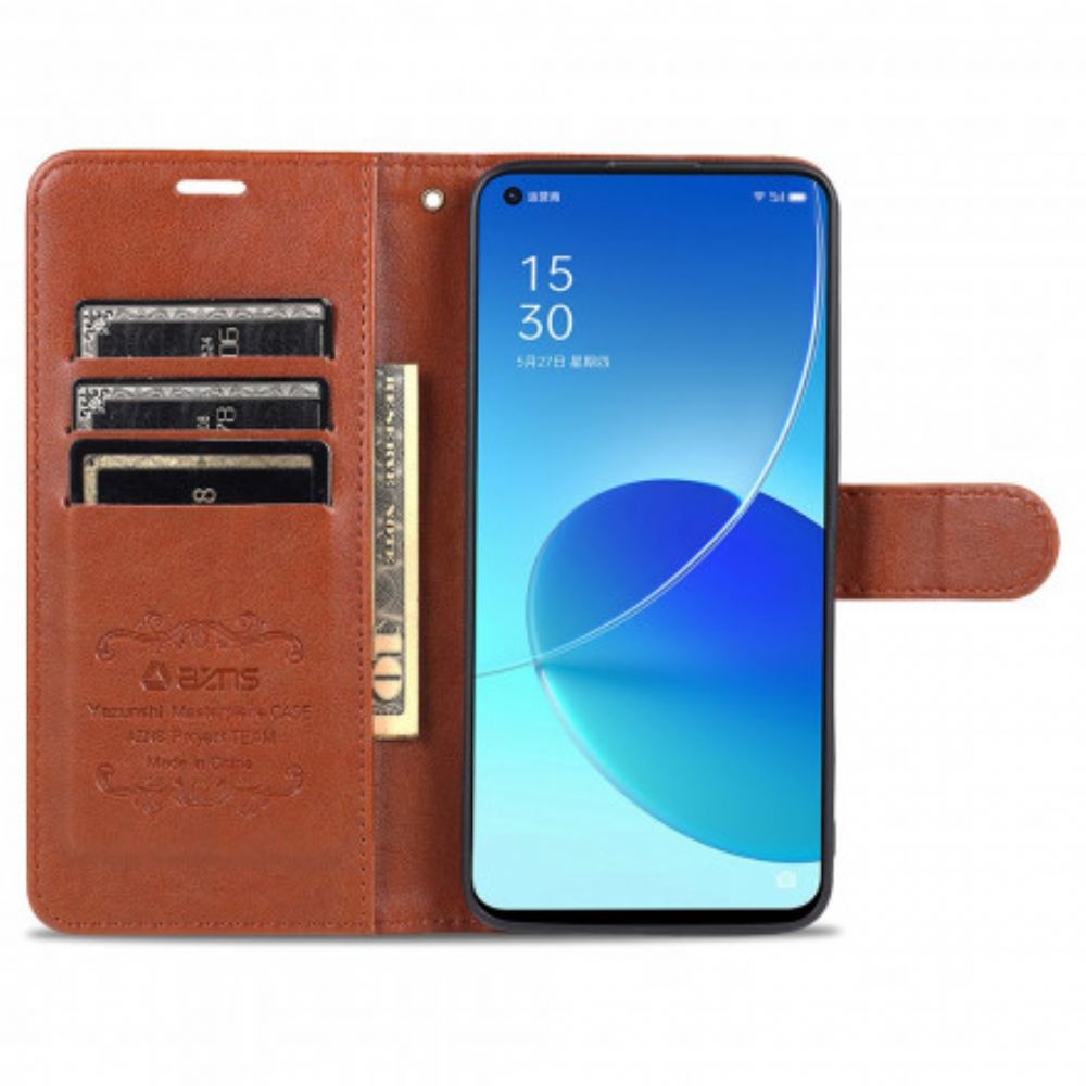 Flipové Pouzdro Na Oppo Reno 6 5G Azns Umělá Kůže