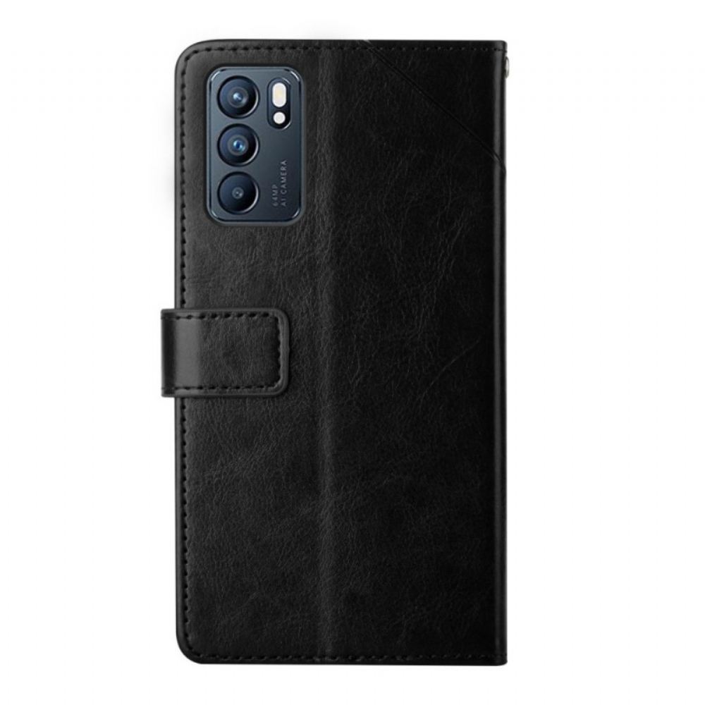 Flipové Pouzdro Na Oppo Reno 6 5G Design Geo Y Ve Stylu Kůže
