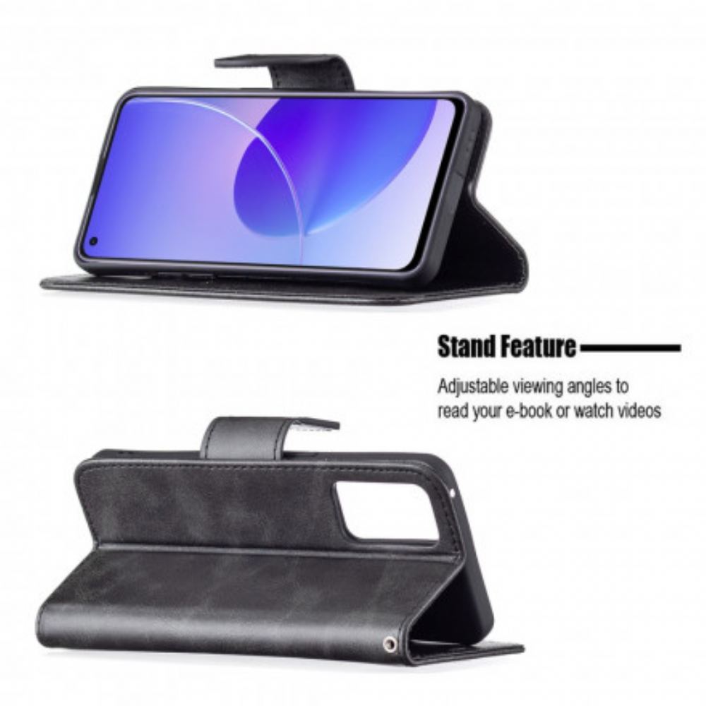 Flipové Pouzdro Na Oppo Reno 6 5G Kožené Pouzdro Hladká Šikmá Klapka