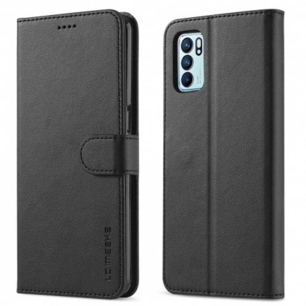 Flipové Pouzdro Na Oppo Reno 6 5G Kožený Efekt Lc.imeeke