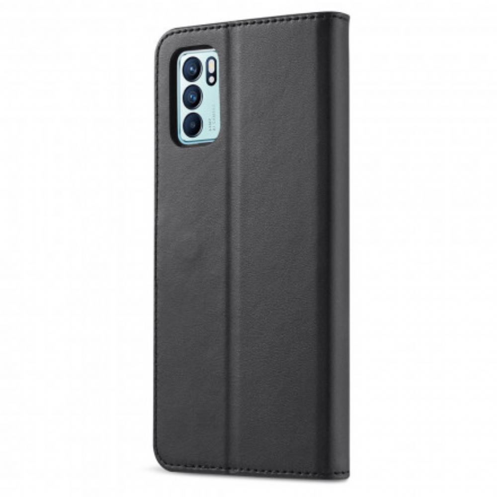 Flipové Pouzdro Na Oppo Reno 6 5G Kožený Efekt Lc.imeeke