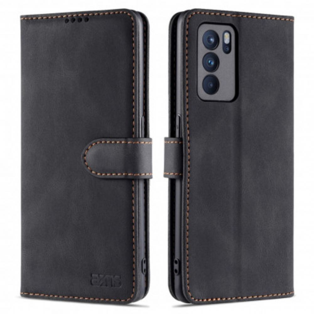 Kožené Pouzdro Na Oppo Reno 6 5G Kožený Efekt Azns Couture