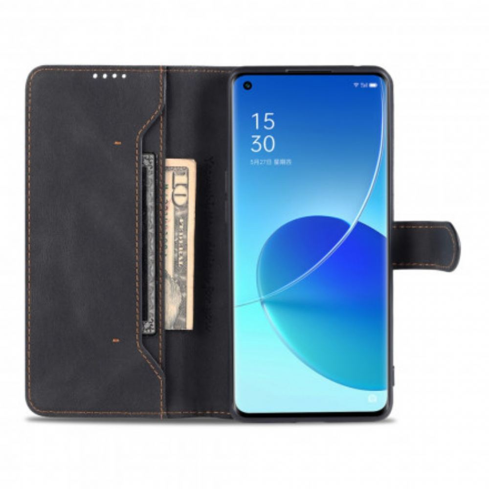 Kožené Pouzdro Na Oppo Reno 6 5G Kožený Efekt Azns Couture