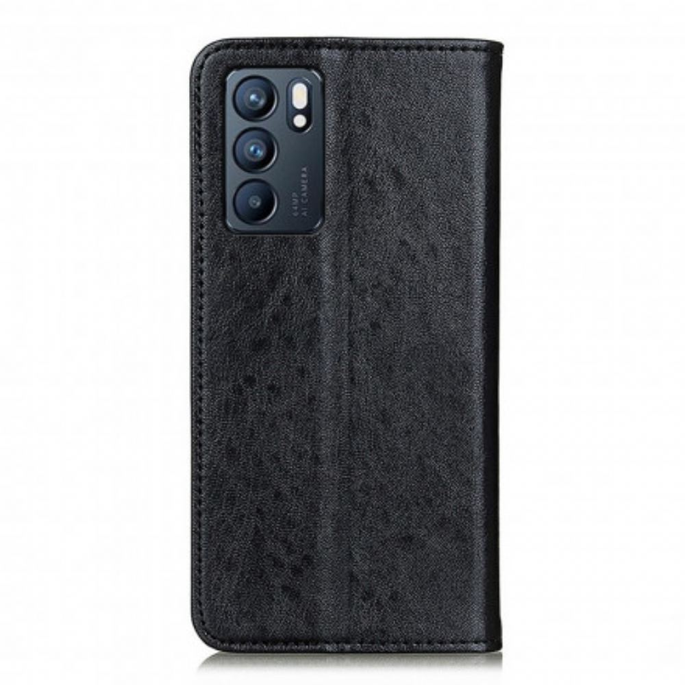 Kryty Na Mobil Na Oppo Reno 6 5G Flipové Pouzdro Textura Kůže