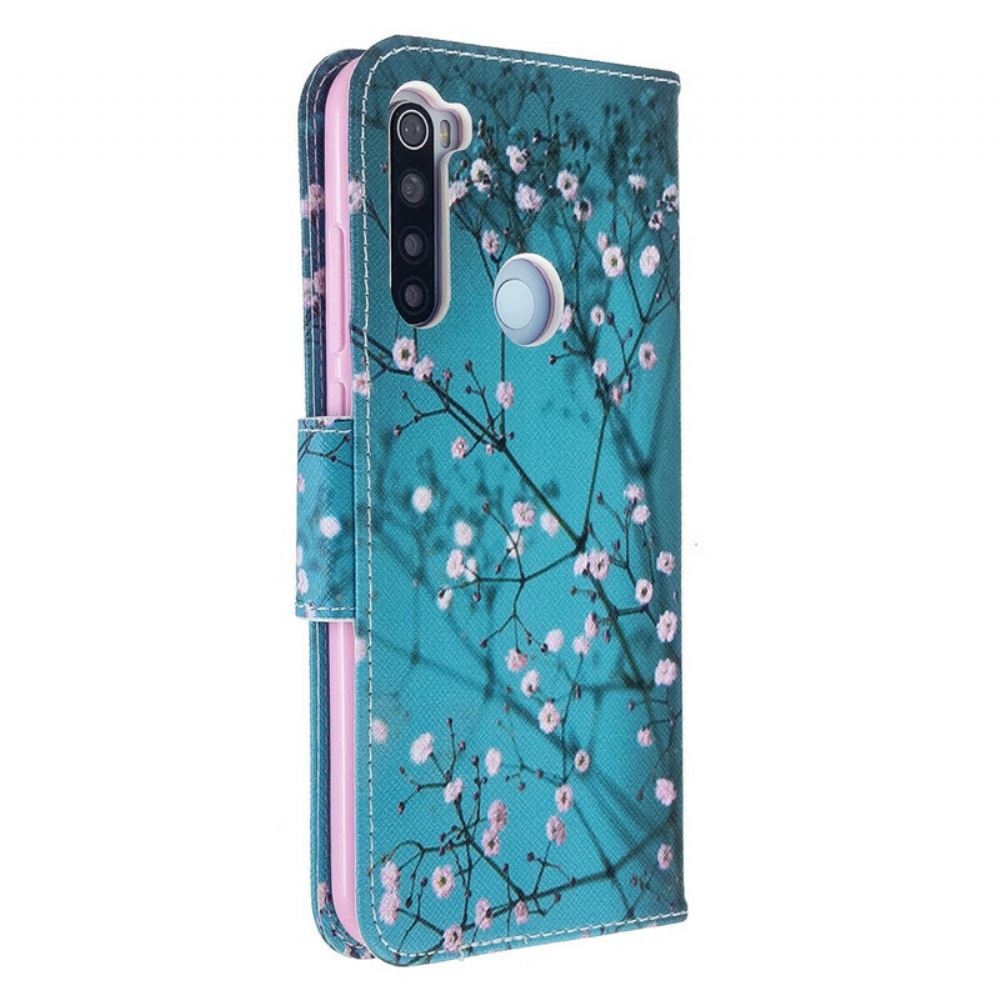 Kožené Pouzdro Na Xiaomi Redmi Note 8T Kvetoucí Strom