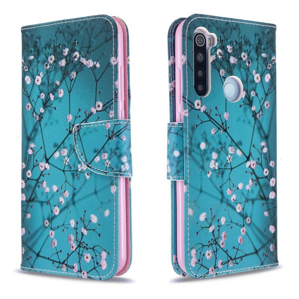 Kožené Pouzdro Na Xiaomi Redmi Note 8T Kvetoucí Strom