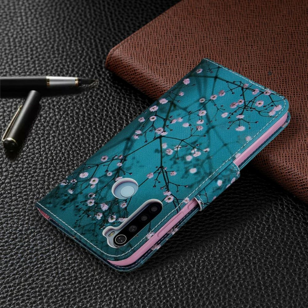 Kožené Pouzdro Na Xiaomi Redmi Note 8T Kvetoucí Strom