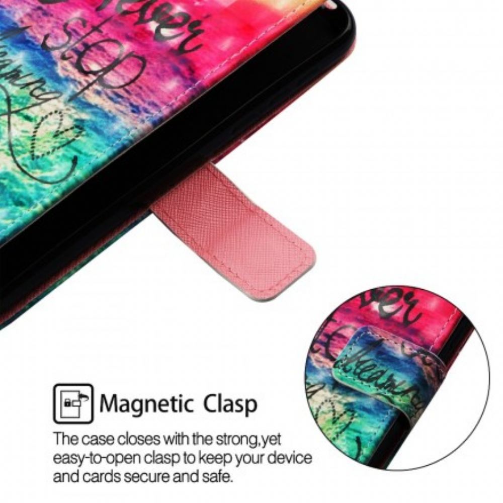 Flipové Pouzdro Na Samsung Galaxy A50 Nikdy Nepřestávejte Snít
