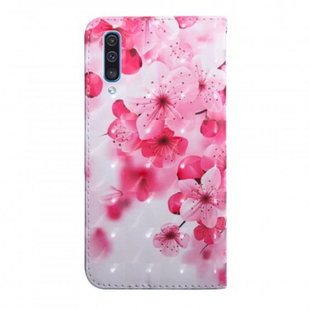 Flipové Pouzdro Na Samsung Galaxy A50 Růžové Květy