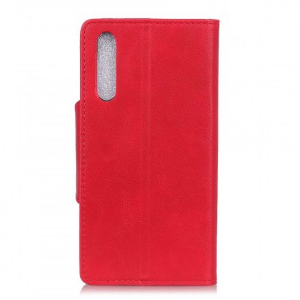 Flipové Pouzdro Na Samsung Galaxy A50 Vintage Knoflík Z Umělé Kůže