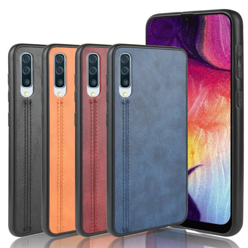 Kryt Na Samsung Galaxy A50 Efekt Švu Z Kůže