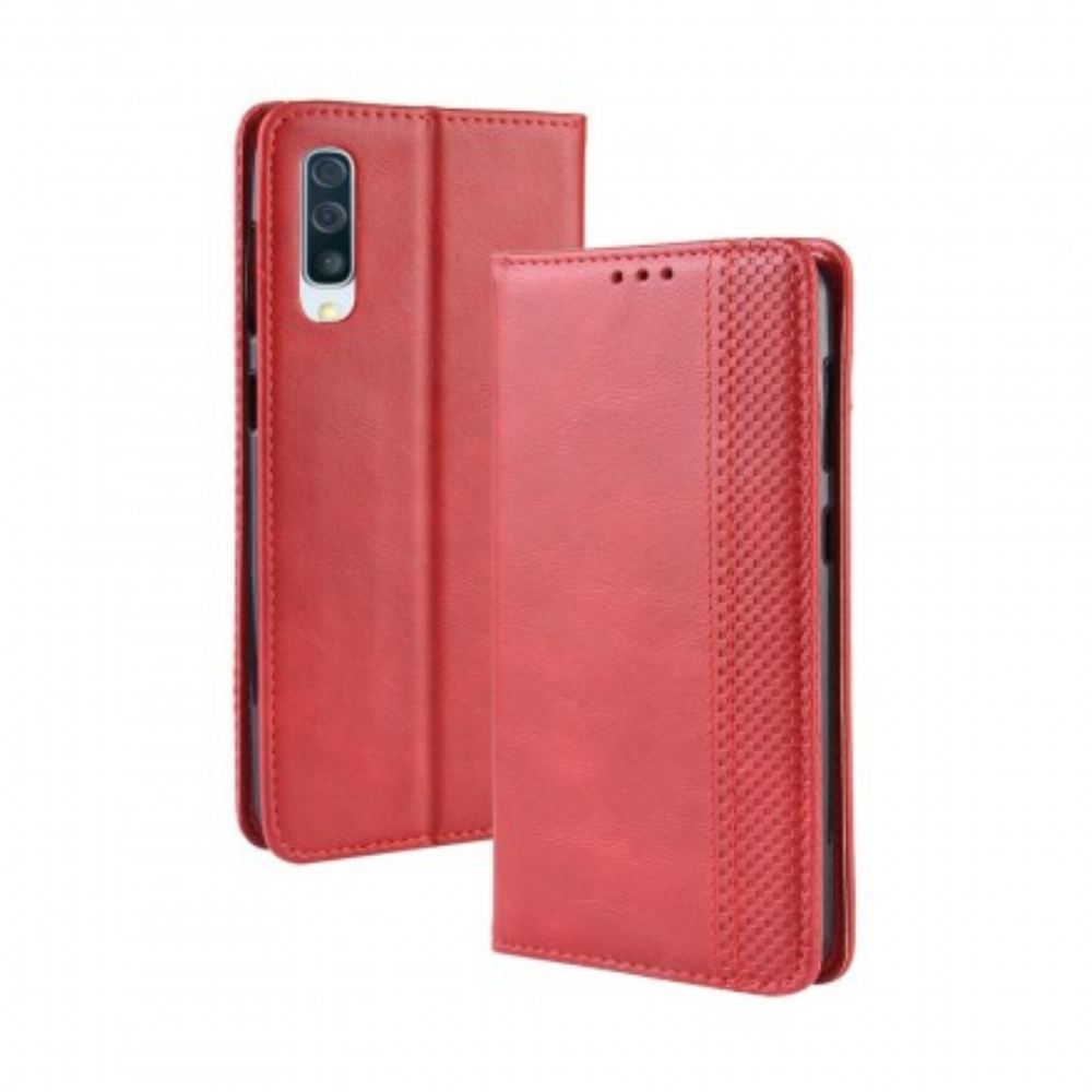 Kryty Na Mobil Na Samsung Galaxy A50 Flipové Pouzdro Stylizovaný Vintage Kožený Efekt