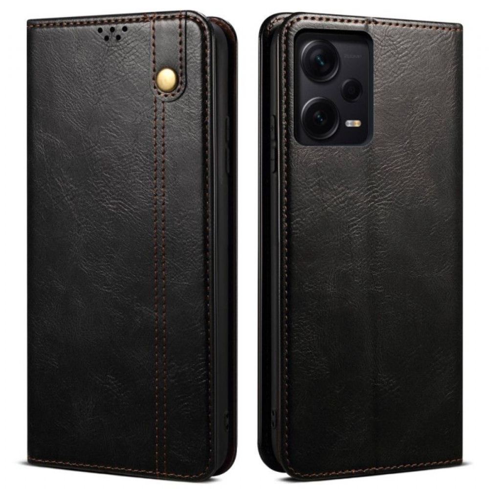 Kryty Na Mobil Na Xiaomi Redmi Note 12 Pro Plus Flipové Pouzdro Voskovaná Umělá Kůže