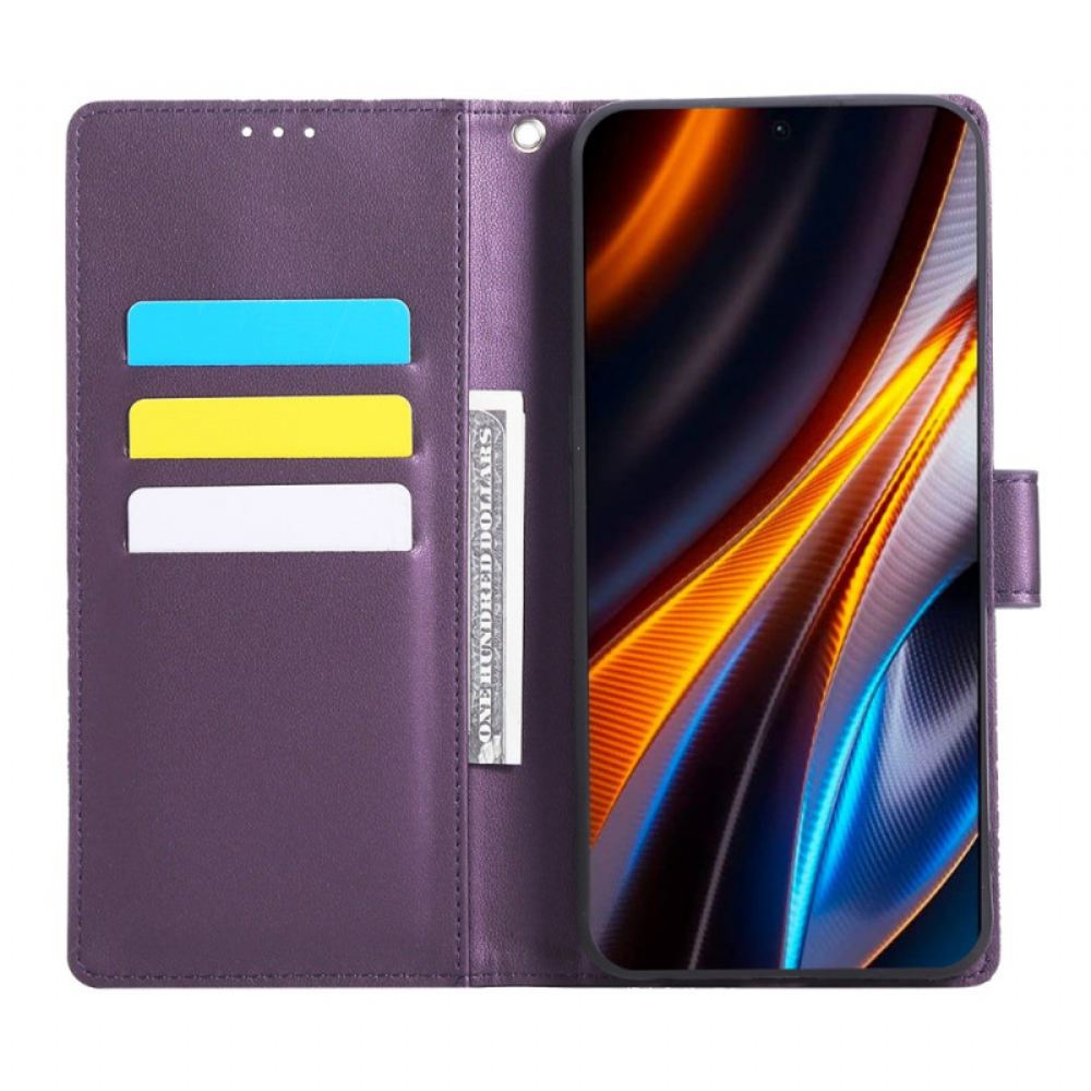 Kožený Kryt Na Realme 14t 5g Krajkové Květiny