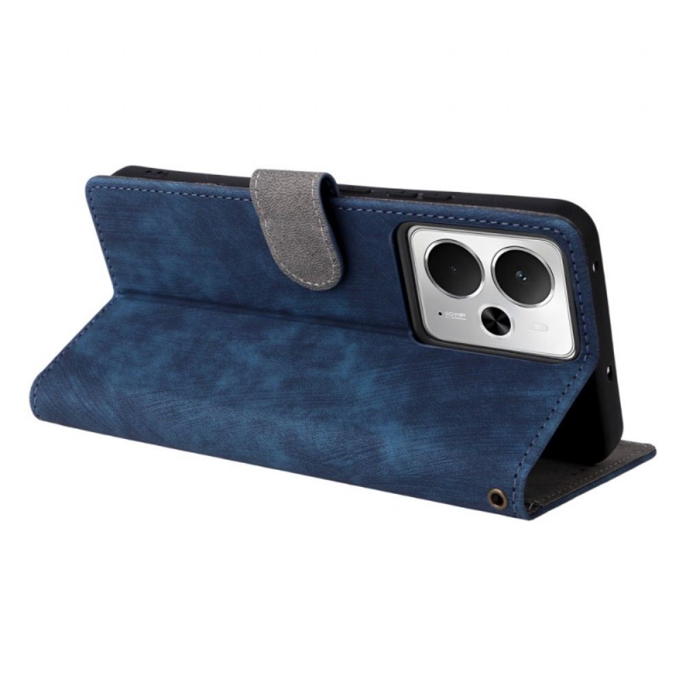 Kožený Kryt Realme 14t 5g Rfid Ochrana Semišový Efekt