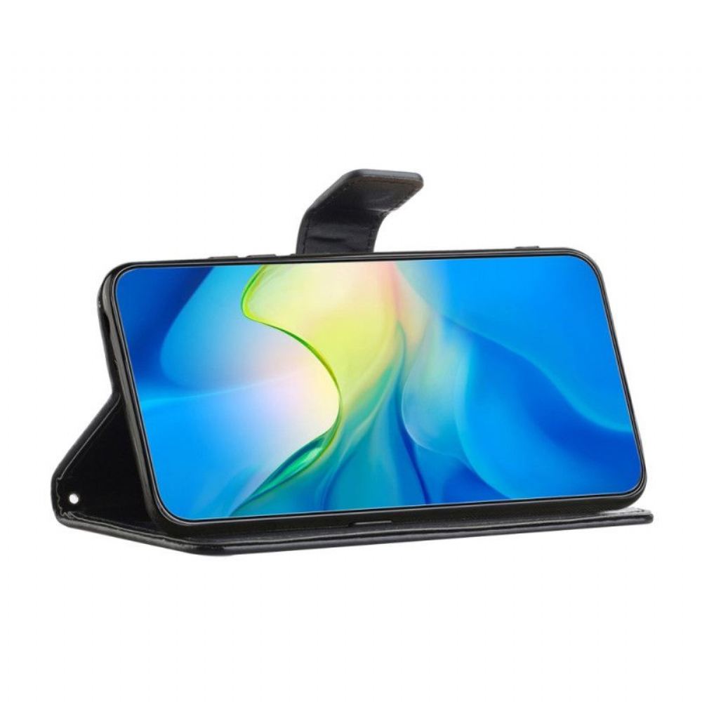 Kožené Pouzdro Na Poco X5 Pro 5G Na Lana Strappy Květinové