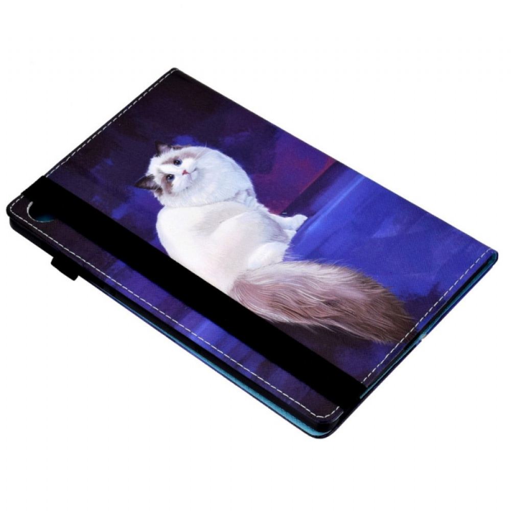 Flipové Pouzdro Na Samsung Galaxy Tab A8 Bílá Kočka