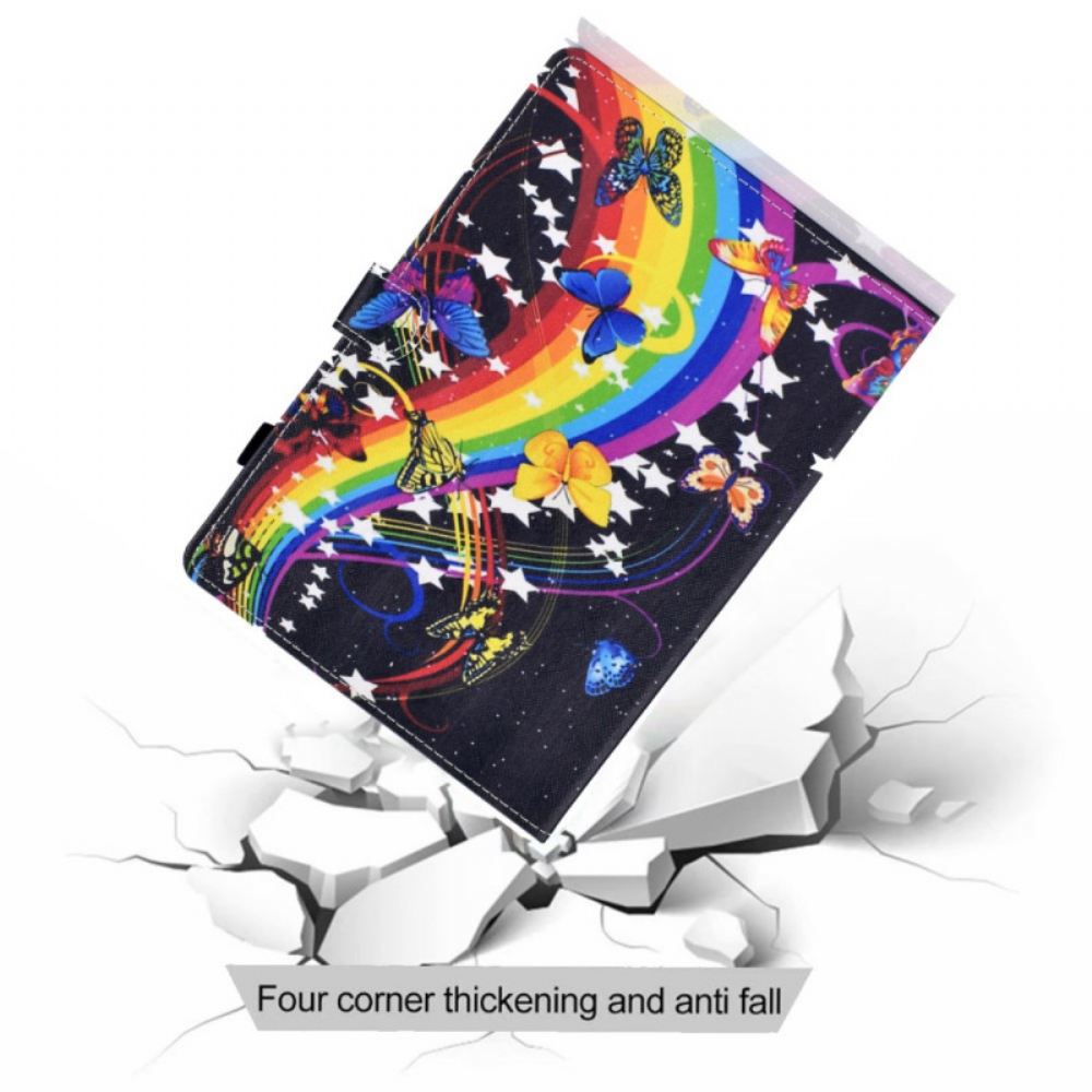 Flipové Pouzdro Na Samsung Galaxy Tab A8 Duhoví Motýli