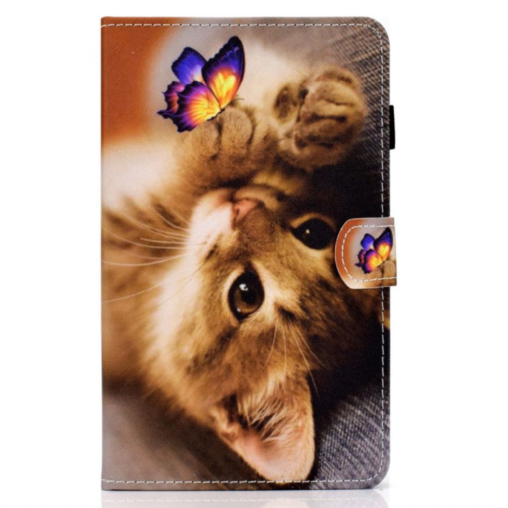 Flipové Pouzdro Na Samsung Galaxy Tab A8 Moje Kotě A Motýl