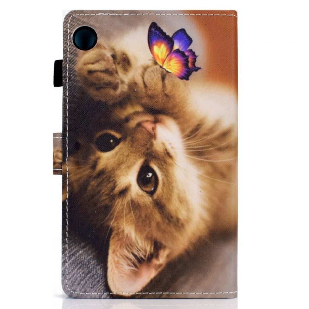 Flipové Pouzdro Na Samsung Galaxy Tab A8 Moje Kotě A Motýl