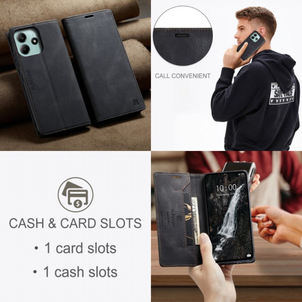 Kožené Pouzdro Xiaomi Redmi Note 14 5g Kryty Na Mobil Džínová Látka