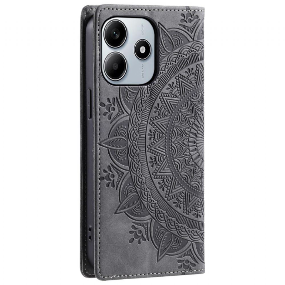 Kožené Pouzdro Xiaomi Redmi Note 14 5g Mandala S Semišovým Efektem