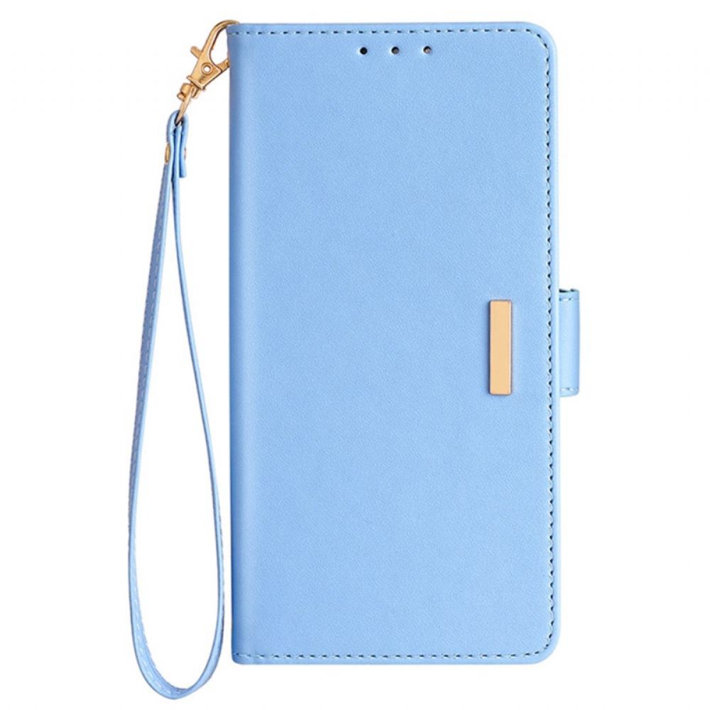 Kožený Kryt Na Xiaomi Redmi Note 14 5g Technologie Blokování Rfid Zlatá Spona