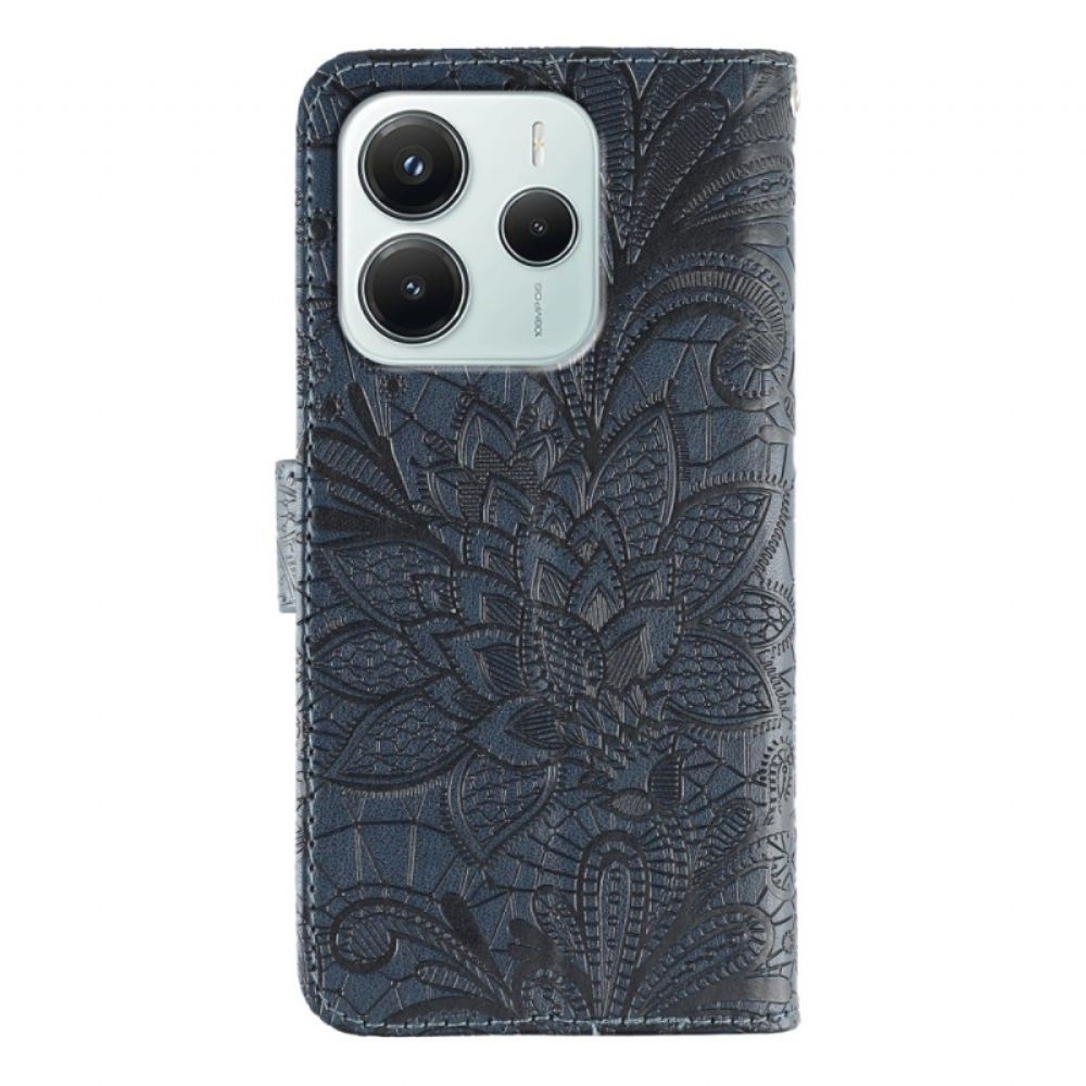 Kožený Kryt Xiaomi Redmi Note 14 5g Krajková Mandala