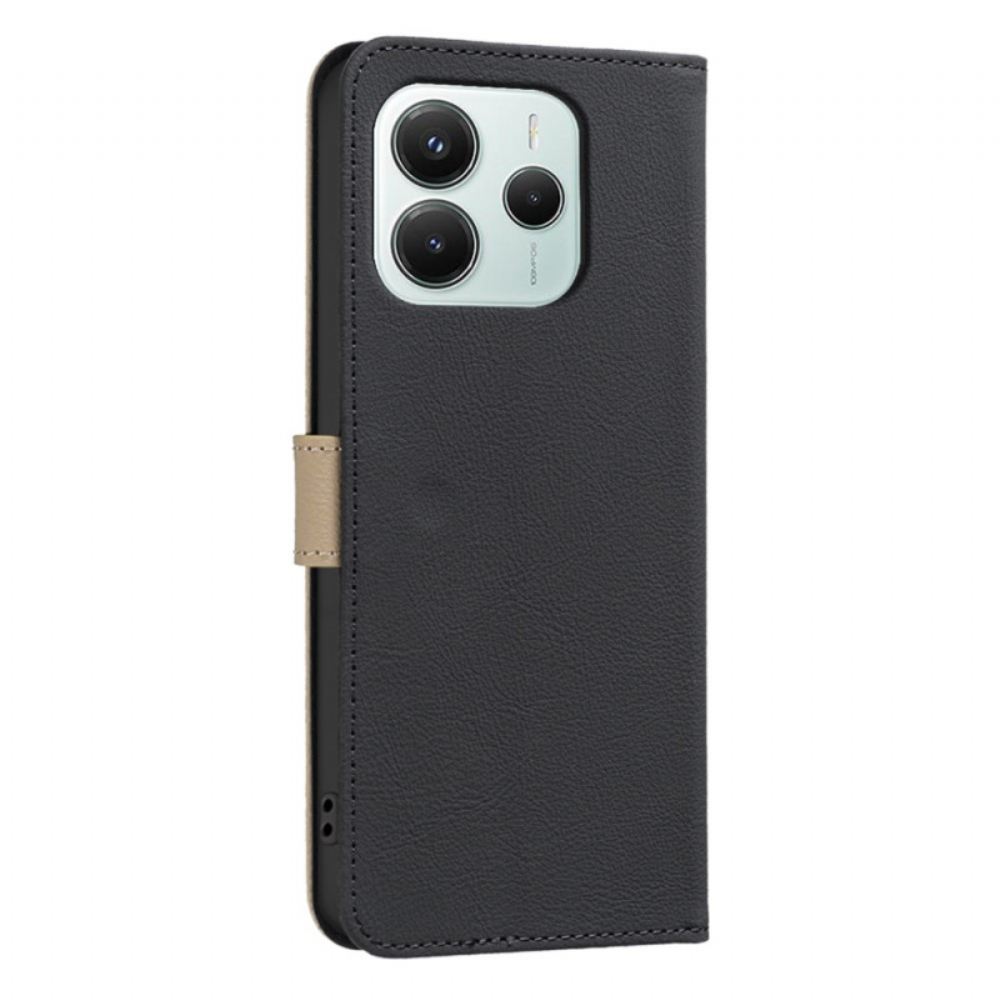 Kožený Kryt Xiaomi Redmi Note 14 5g Květinová Barva Binfen