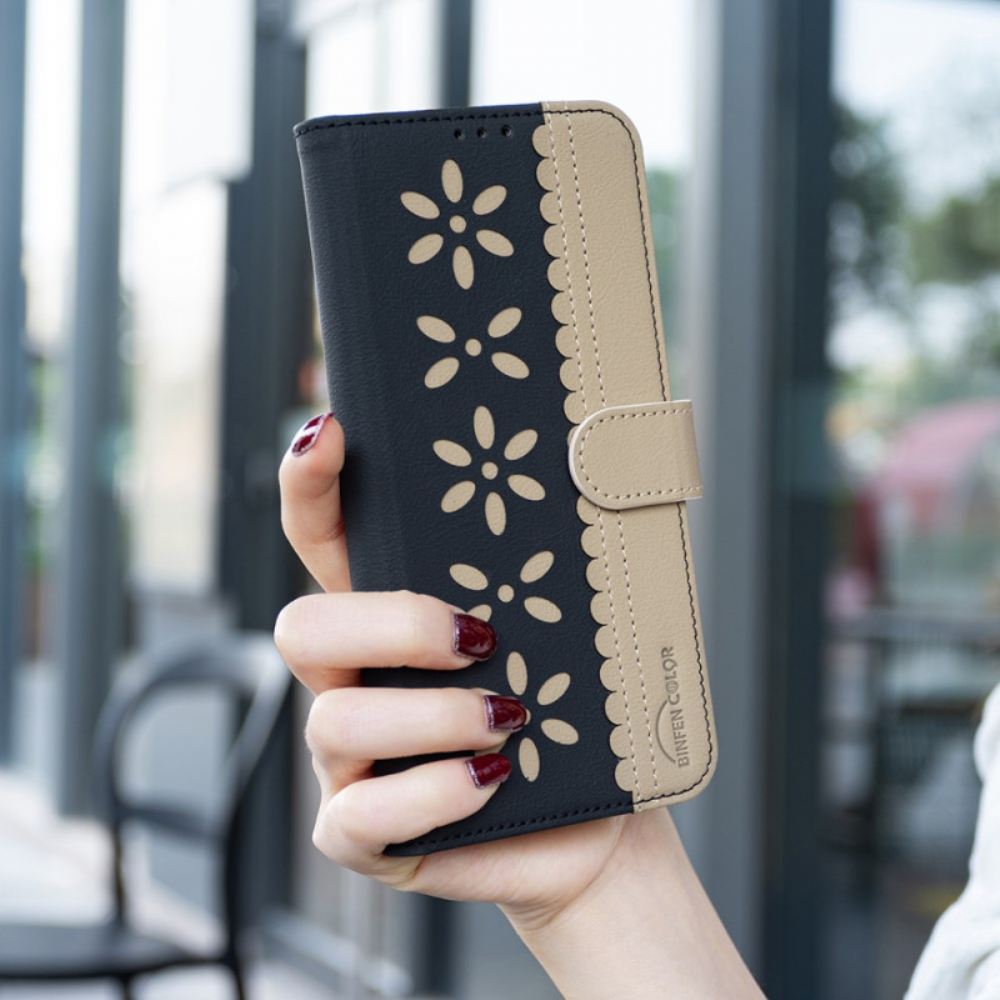 Kožený Kryt Xiaomi Redmi Note 14 5g Květinová Barva Binfen