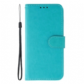 Kožený Kryt Xiaomi Redmi Note 14 5g Monochromatický Řemínek S Koženým Efektem