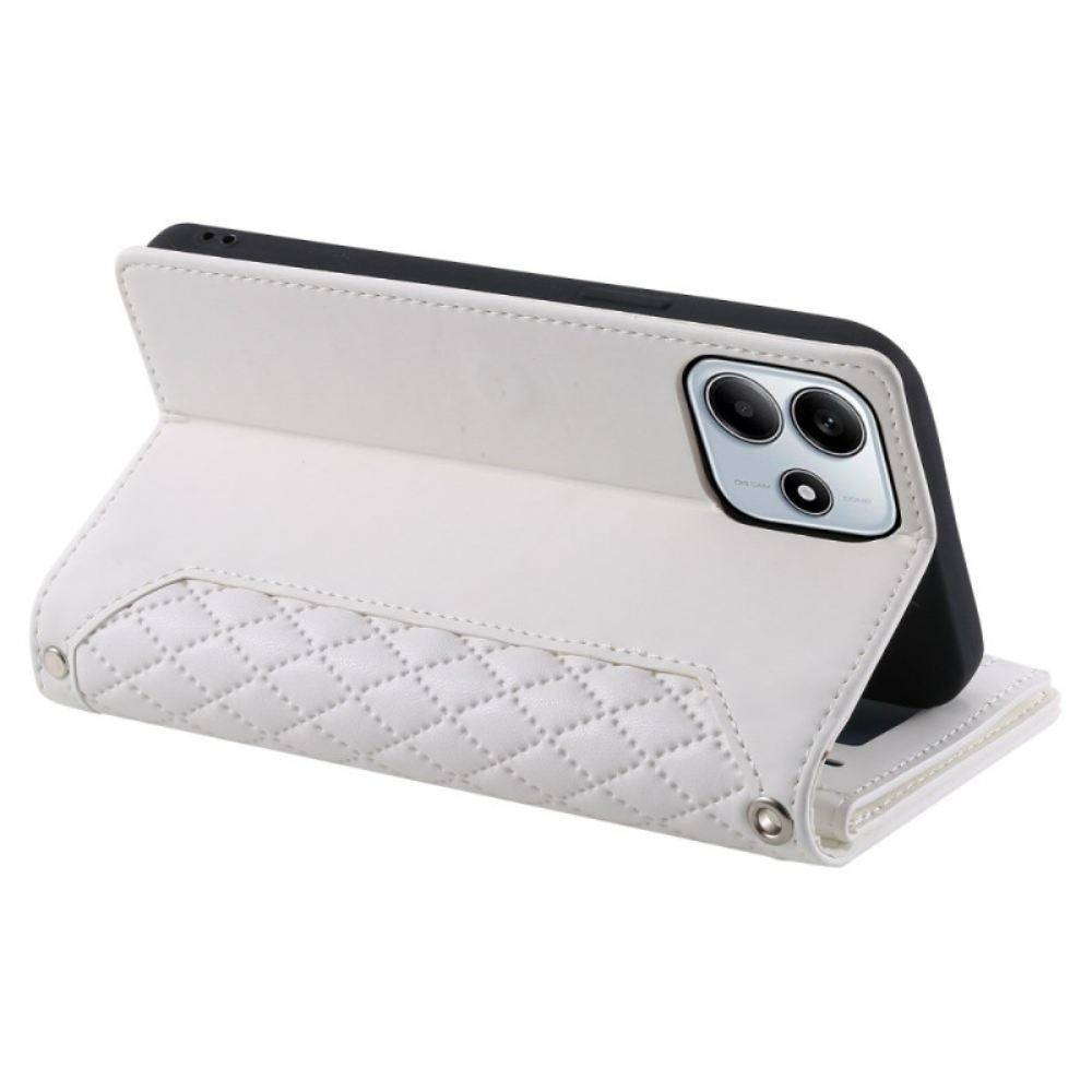 Kožený Kryt Xiaomi Redmi Note 14 5g Peněženka Prošívané