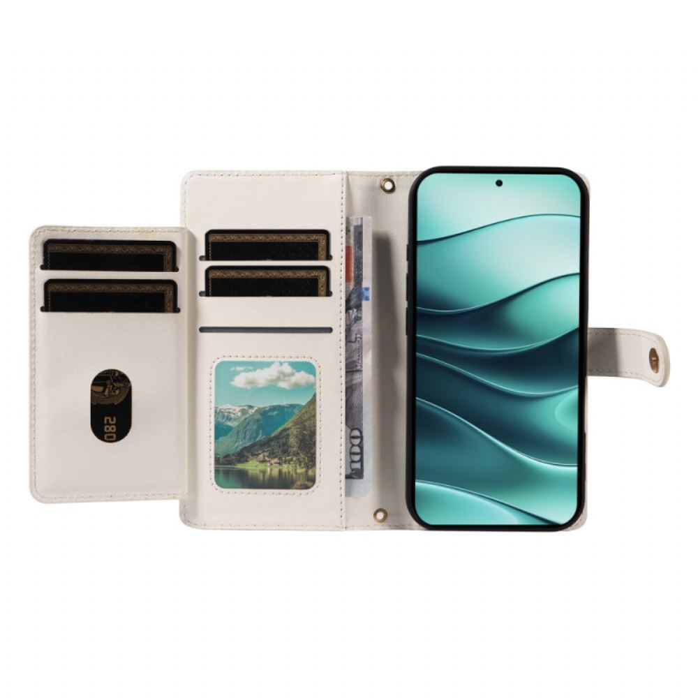 Kožený Kryt Xiaomi Redmi Note 14 5g Prošívaná S Popruhy