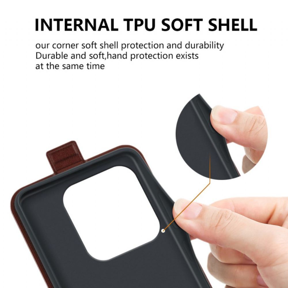 Kožený Kryt Xiaomi Redmi Note 14 5g Svislá Klopa A Slot Na Karty