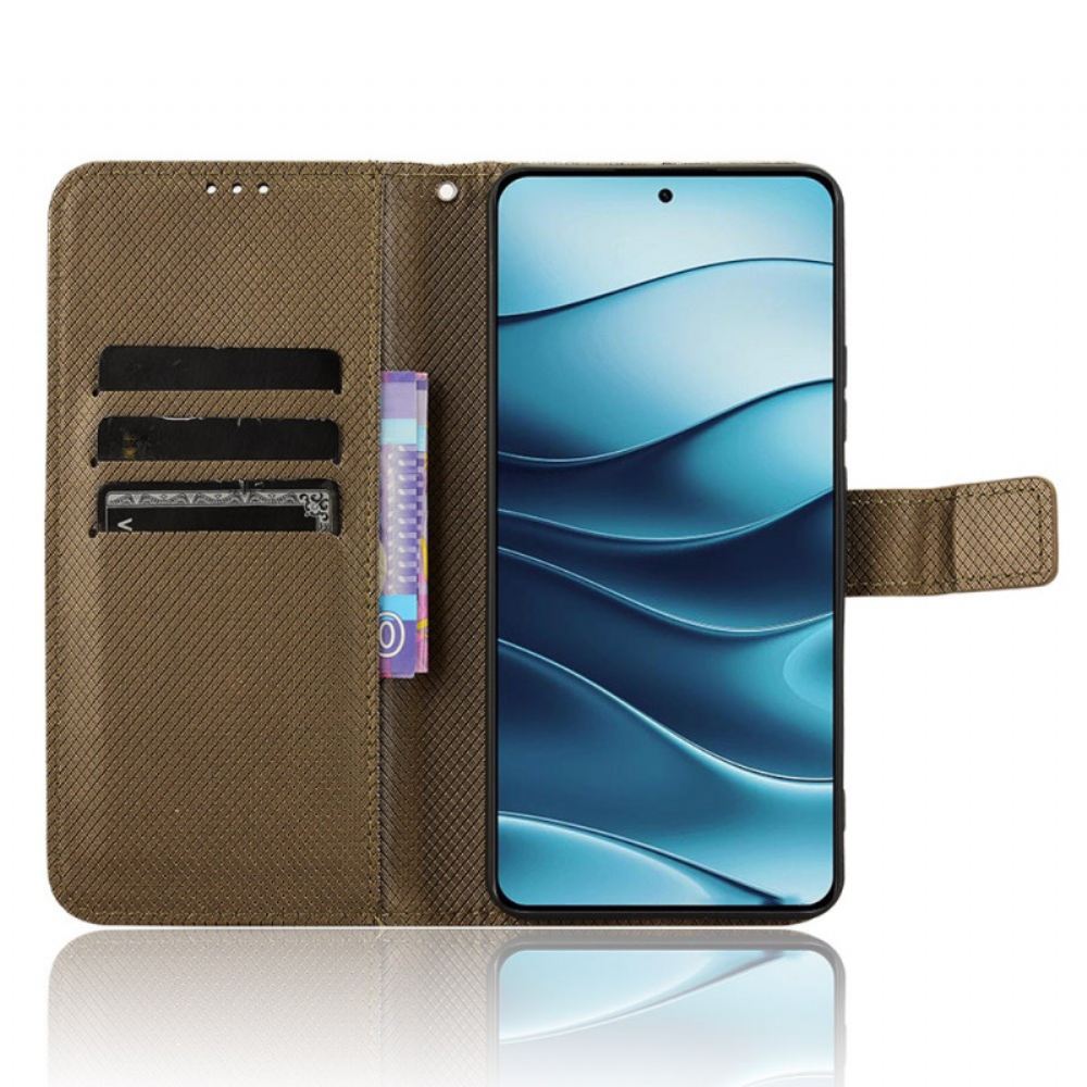 Kožený Kryt Xiaomi Redmi Note 14 5g Textura Diamantu